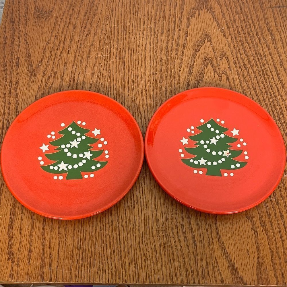 Waechtersbach German Christmas Tree Salad Plates Set 2 Color Variations